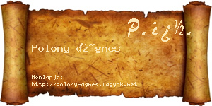 Polony Ágnes névjegykártya